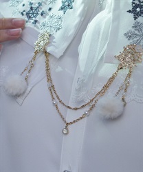 雪薔薇モチーフ襟クリップ【期間限定価格】(ゴールド-F)