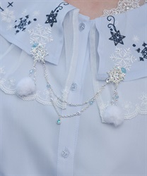 雪薔薇モチーフ襟クリップ【期間限定価格】(シルバー-F)