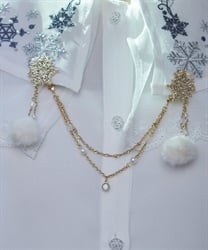 雪薔薇モチーフ襟クリップ【期間限定価格】