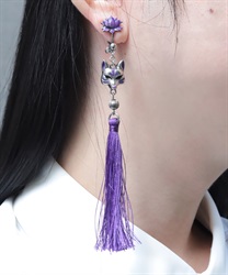 狐面×タッセルピアス(京紫-F)