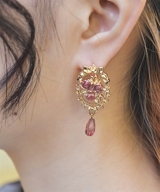 オーナメントローズイヤリングピアス【予約】 | axes femme online shop