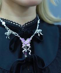 ナイトメアリボンネックレス【WEB先行販売】(シルバー-F)