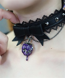 ポイズンベリー合皮チョーカー【予約】(パープル-F)