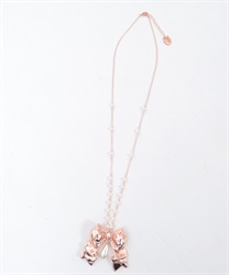 リボンネックレス(ピンク-F)