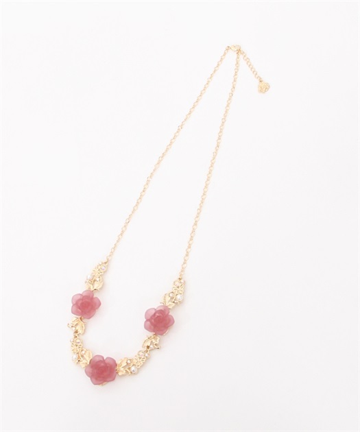 ローズカットダイヤモンド フラワーモチーフネックレス D 0.51ct 0.14ct K18PG GGSJ鑑別書付 C-LINE
