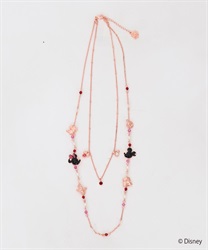 ミッキー＆ミニーネックレス(ピンク-F)