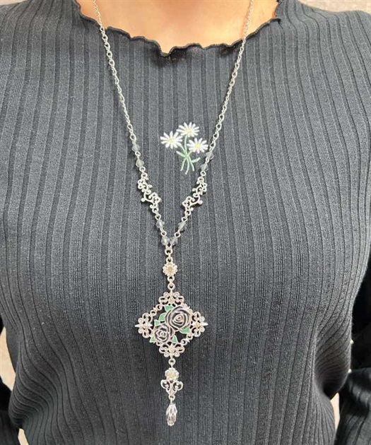 チャイナ風装飾薔薇ネックレス | outlet | axes femme online shop チャイナ風装飾薔薇ネックレス | outlet | axes femme online shop