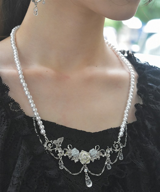 ローズ×パールネックレス | outlet | axes femme online shop
