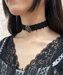 ビジュー金具レースチョーカー | outlet | axes femme online shop