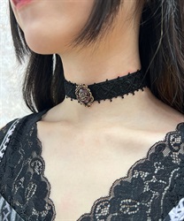 ビジュー金具レースチョーカー | outlet | axes femme online shop