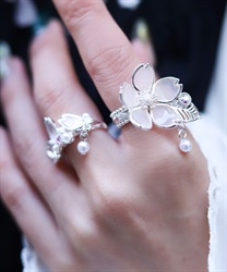 桜モチーフリングＳＥＴ(シルバー-F)