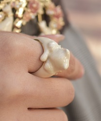 おめかしリボンねこリング(生成り-F)