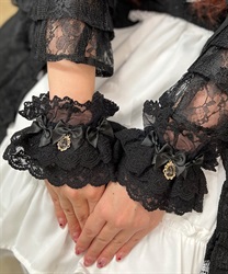 トリプルリボンお袖留め(黒-F)