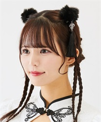 チャイナヘアークリップセット(黒-F)