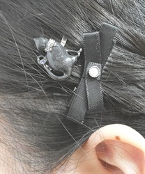 リボンキャットヘアピンＳＥＴ【2点10%OFF対象商品】(シルバー-F)