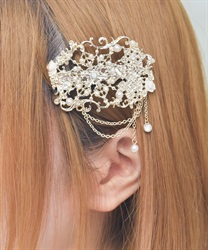 雪薔薇モチーフヘアクリップ(ゴールド-F)
