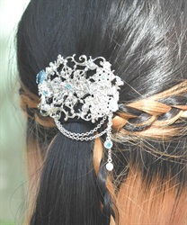 雪薔薇モチーフヘアクリップ(シルバー-F)