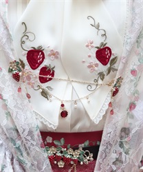 苺モチーフ襟クリップ＆イヤリング(赤-F)