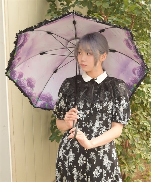 紫陽花柄晴雨兼用パゴダ傘【予約】