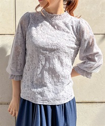 チュール袖レーストップス【10%OFF対象商品】 | レディース服 チュール袖レーストップス【10%OFF対象商品】 | レディース服