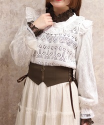 レース編みニット【期間限定価格】(白-F)