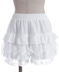 ゴシックフリルミニペチパン(白-M)