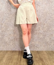 プリーツデザインキュロット(クリーム-M)