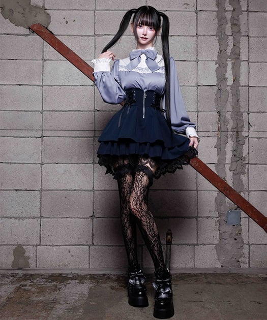 クロスチャームフリルミニスカート