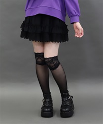 裾レースフリルミニスカート【予約】(黒-M)