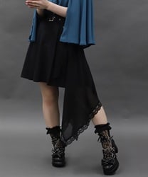 オーバースカート付ミニスカート【予約】(黒-M)