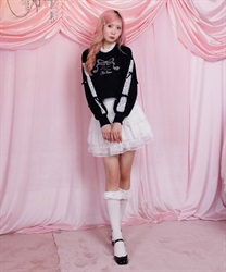 ドロスト×ティアードミニスカート【期間限定価格】(白-M)