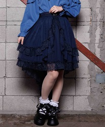 フィッシュテールフリルスカート(紺-M)