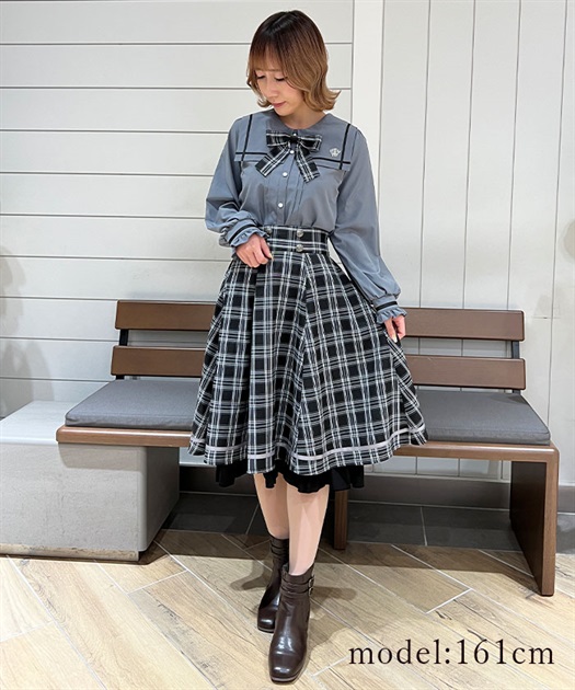 チェック連ボタンスカート | outlet | axes femme online shop チェック連ボタンスカート | outlet | axes femme online shop