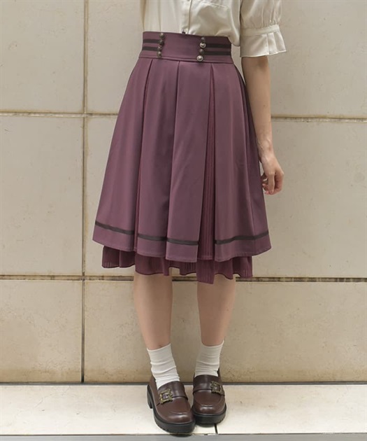 ダブル釦×ストライプ切替スカート【期間限定価格】 | outlet ダブル釦×ストライプ切替スカート【期間限定価格】 | outlet