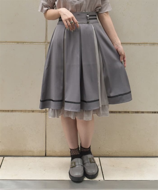 ダブル釦×ストライプ切替スカート | outlet | axes femme online ダブル釦×ストライプ切替スカート | outlet | axes femme online