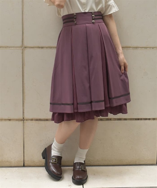 ダブル釦×ストライプ切替スカート | outlet | axes femme online ダブル釦×ストライプ切替スカート | outlet | axes femme online