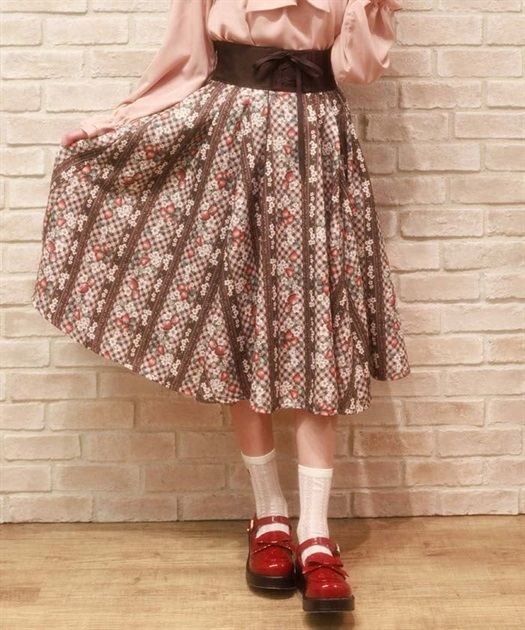 ストロベリーチェック柄スカート【期間限定価格】 | axes femme ストロベリーチェック柄スカート【期間限定価格】 | axes femme