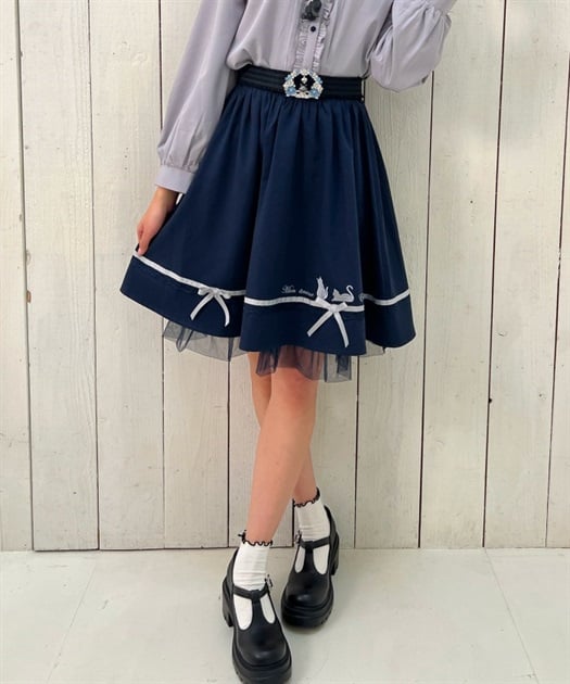 キャットシルエット刺繍スカート | outlet | axes femme online shop キャットシルエット刺繍スカート | outlet | axes femme online shop