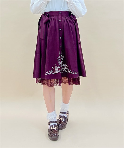 ビーズ刺繍スカート - ブラック - レディース | H&M JP