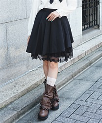 イレヘムプリーツミドルスカート(黒-M)
