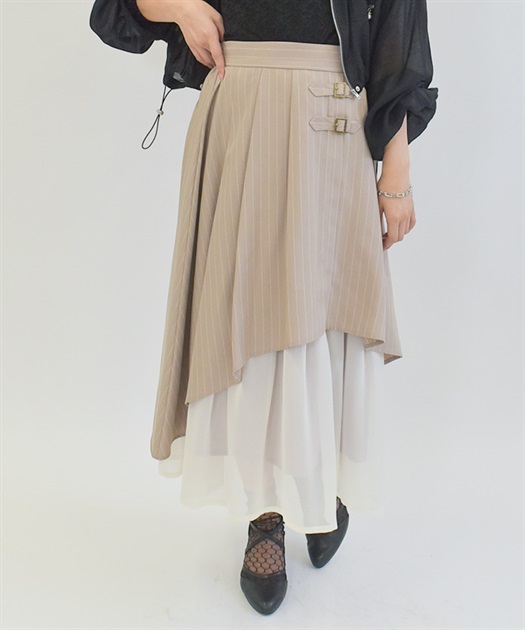 シフォン切替ストライプスカート | axes femme | axes femme シフォン切替ストライプスカート | axes femme | axes femme