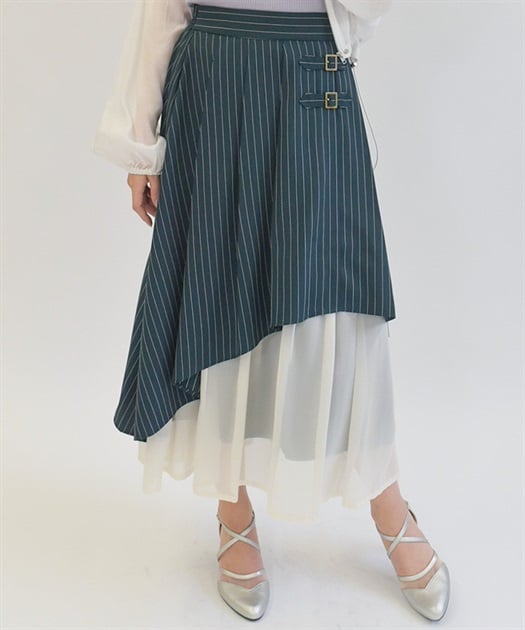 シフォン切替ストライプスカート | axes femme | axes femme シフォン切替ストライプスカート | axes femme | axes femme