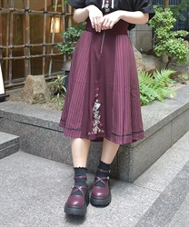 扇子×紅葉刺繍ジップスカート【10%OFF対象商品】 | レディース服 扇子×紅葉刺繍ジップスカート【10%OFF対象商品】 | レディース服