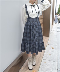 サスペンダー付チェック柄スカート | outlet | axes femme サスペンダー付チェック柄スカート | outlet | axes femme