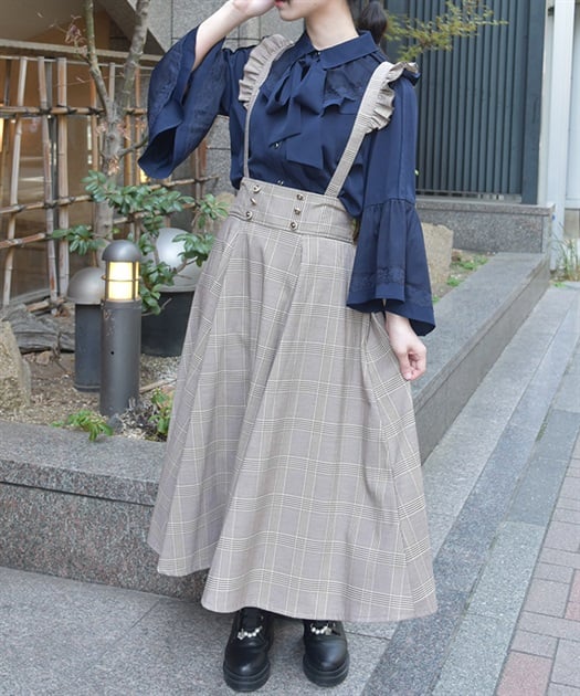 フリルサス付ハイウエストスカート | 衣料 | axes femme online shop フリルサス付ハイウエストスカート | 衣料 | axes femme online shop