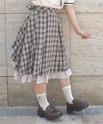 バックフリルミドルスカート【WEB先行販売】(茶-F)