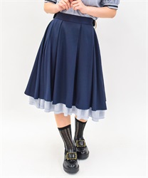 バックフリルミドルスカート【WEB先行販売】(紺-F)