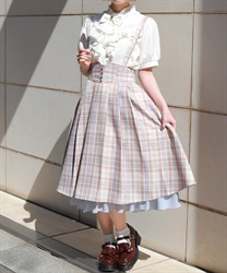 サス付レースアップスカート(ベージュ-F)