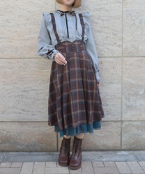 サス付レースアップスカート(Ｄブラウン-F)