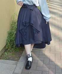 レース×フリルスカート(紺-F)